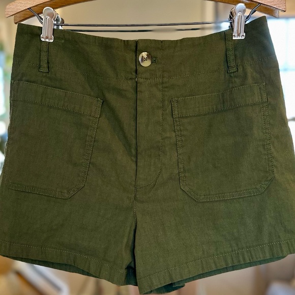 NWOT Anthropologie Maeve The Colette Dark Green High Rise Shorts w/ Stretch - 30 - Picture 5 of 6